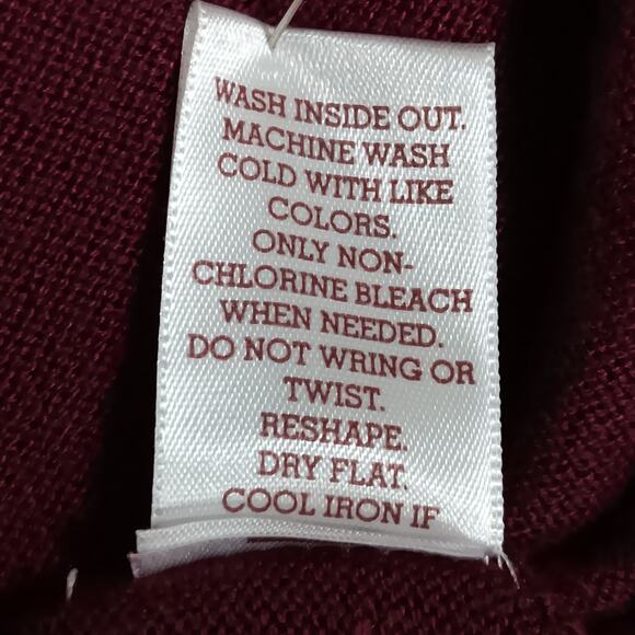 SO Open Cardigan Size XS Burgundy Long Sleeve 2 Pockets Fine Knit 70% Rayon - Picture 8 of 8